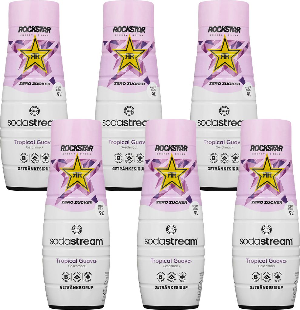 6x Syrop SodaStream Rockstar Tropical Guava Zero 440ml Zdjęcie produktu 