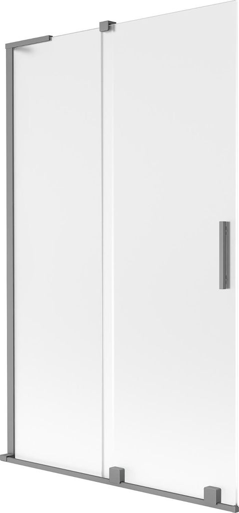 Mexen Velar L Badewannen-Paravant 2-flügelig, verschiebbar, 110 x 150 cm, mattiert, Gun Metal - 896-110-003-31-95