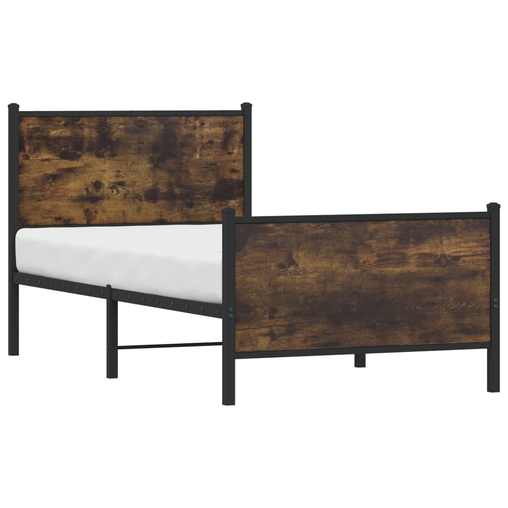 "2026 MODERNE"Bettgestell/Metallbett - Einzelbett/Jugendbett - Erwachsene/r / Kind - ohne Matratze - Räuchereiche 90x190cm - Klassische Betten Neu...