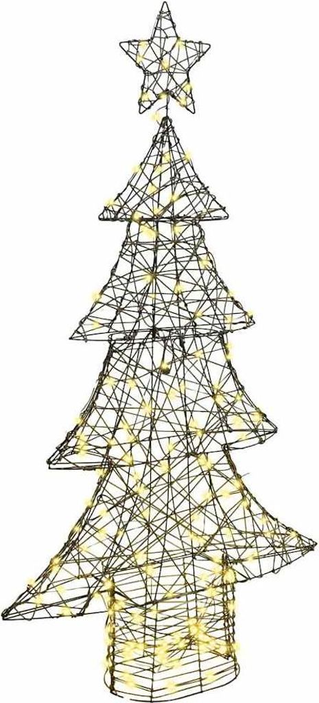 Weihnachtsbaum mit 160 LEDs Warmweiß 150 cm Rattan