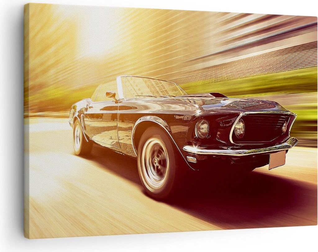 Bild auf Leinwand - Leinwandbild - Auto Cabrio - 70x50cm - Wand Bild - Wanddeko - Wandbilder - Leinwanddruck - Bilder - Kunstdruck - Wanddekoration...