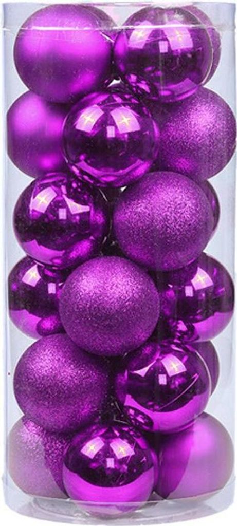 24 bruchsichere Weihnachtskugeln (4 cm Durchmesser) für Weihnachtsbaum, Hochzeit, Geburtstag und Partydekoration