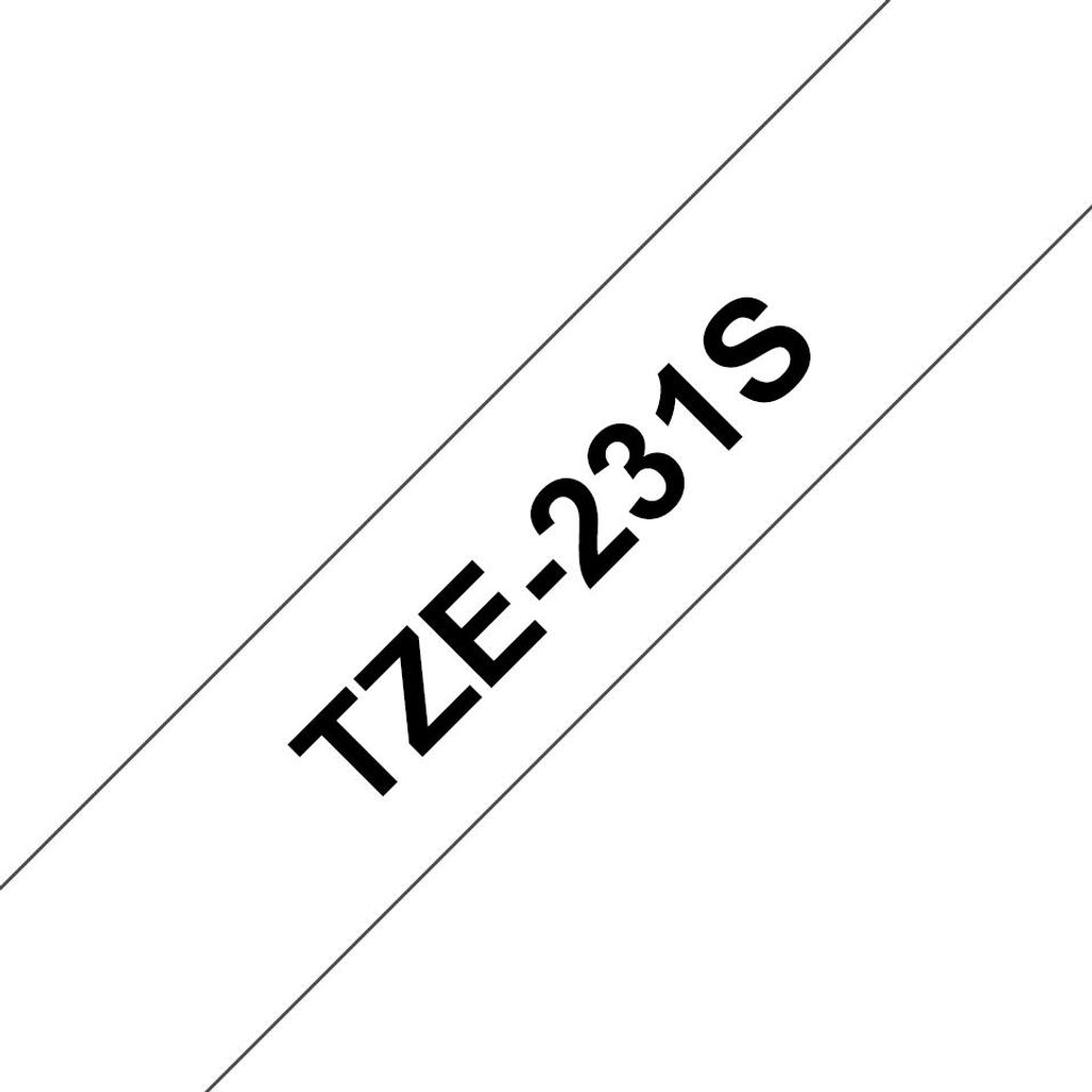 Brother TZE231S2, Czarny na białym, Akrylowy, 1 szt., TZe, Zdjęcie produktu 