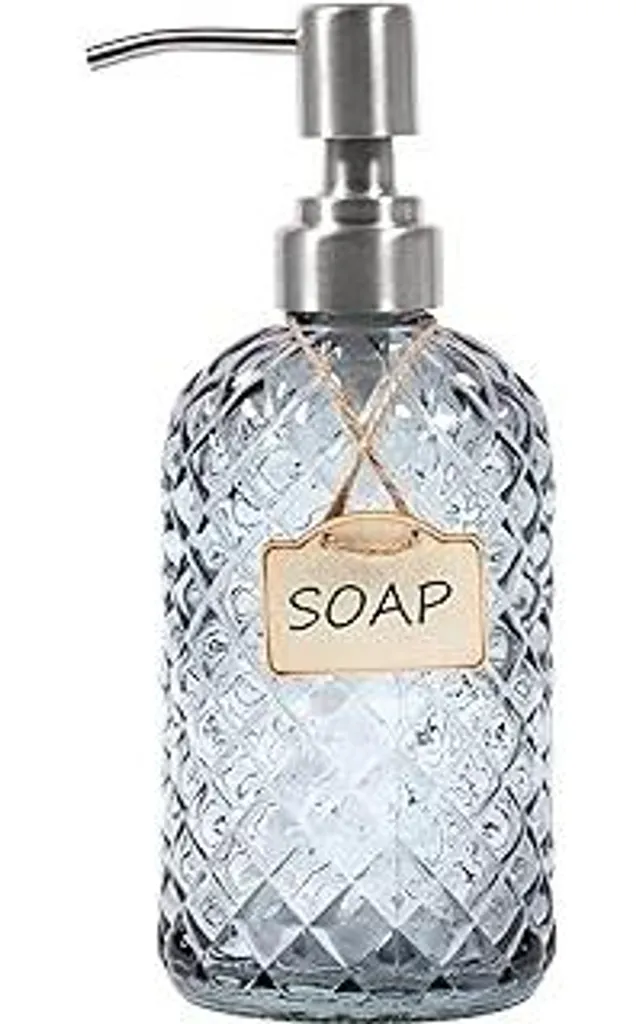 Dispenser Sapone di Lusso in Vetro Grigio | Pompa Inox 304