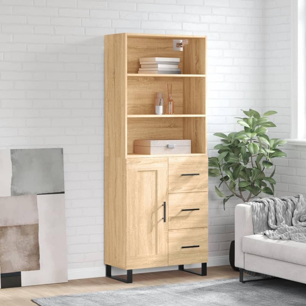 Maison Exclusive - Highboard Sonoma-Eiche 69,5x34x180 cm Holzwerkstoff