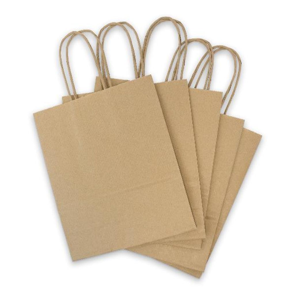 5x Papiertragetasche Geschenktüte mit Kordel 18x8x22cm 90g Produktbild 