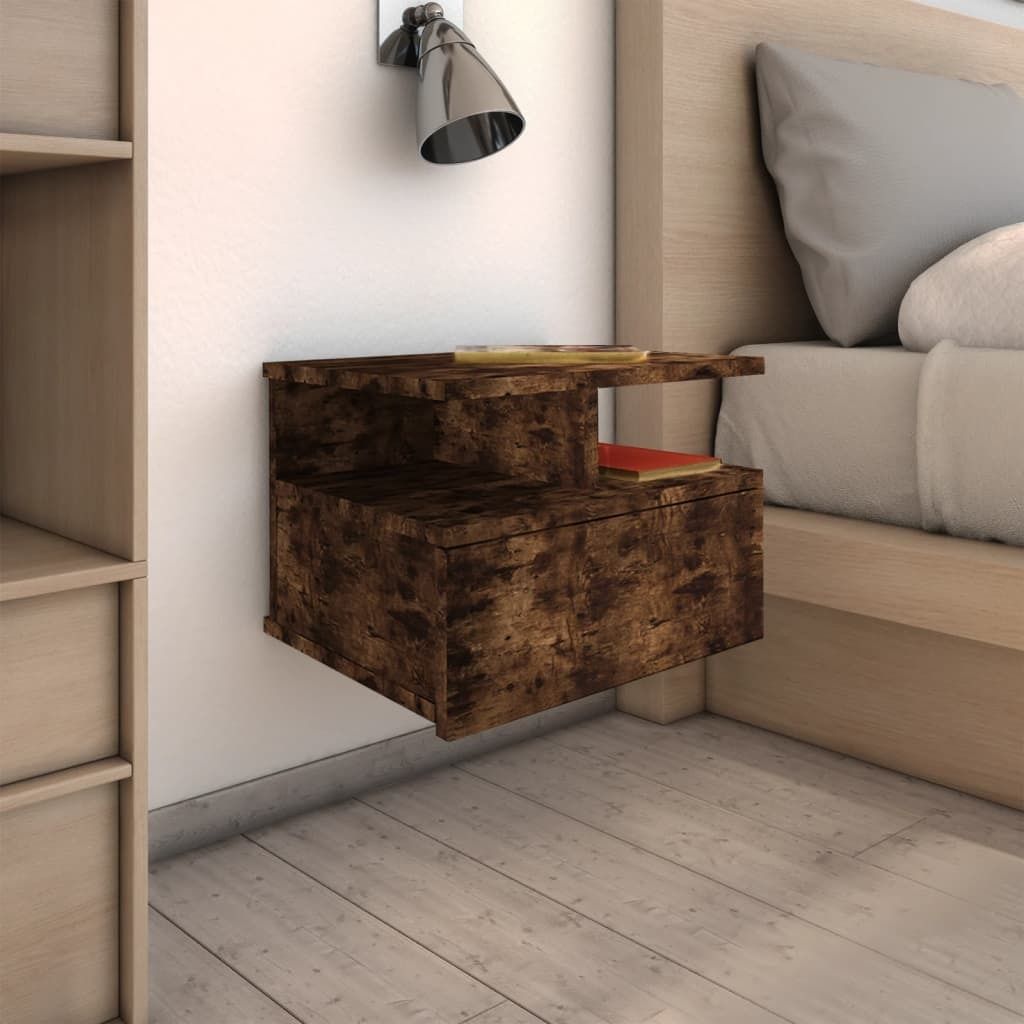Maison Exclusive - Nachttisch Hängend 2 Stk. Räuchereiche 40x31x27cm Holzwerkstoff