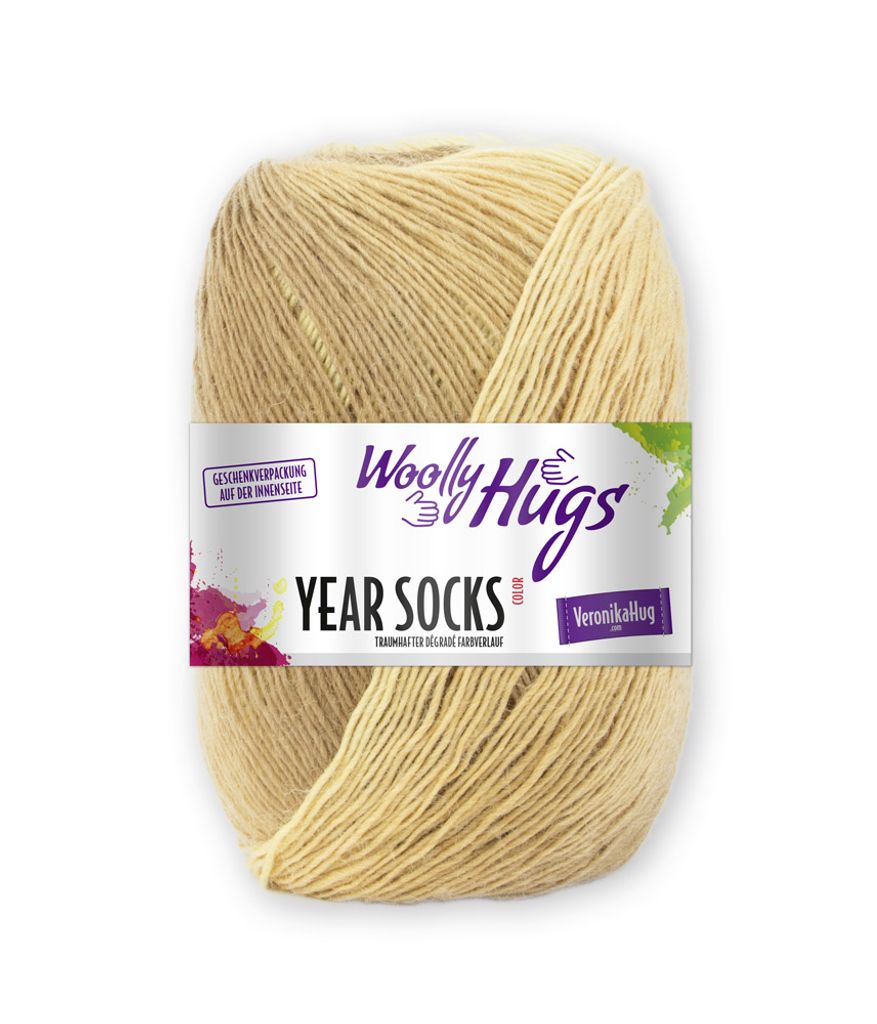 Woolly Hugs YEAR SOCKS 100 g 4-fach Sockenwolle traumhafter dégradé Farbverlauf 400 m Farbe 003 - Farbe MRZ