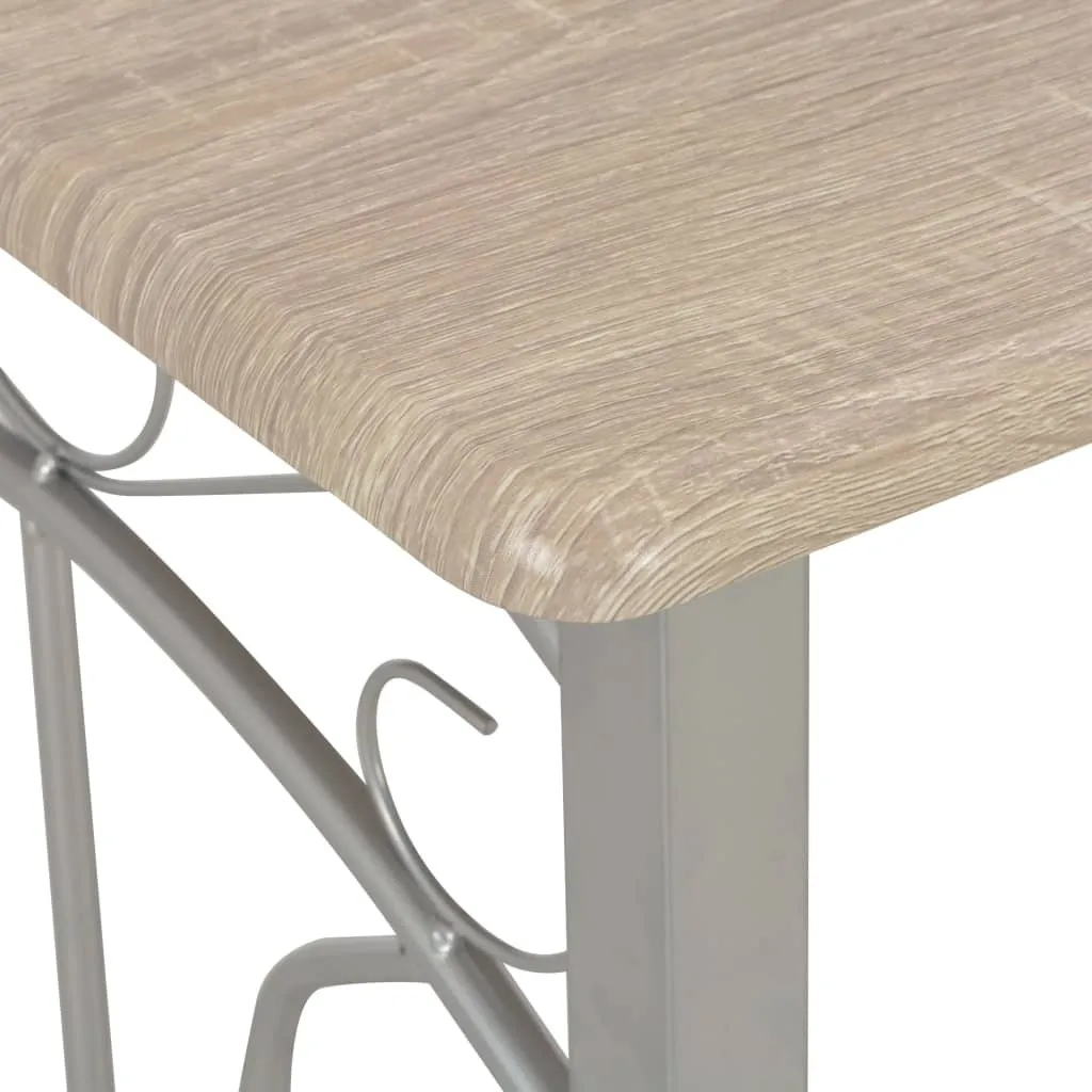 Set de bar 3 pièces bois et acier avec table haute et 2 tabourets - 5