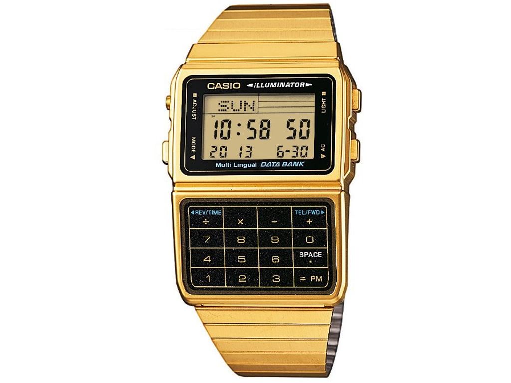 Casio Uhr Taschenrechneruhr DBC-611GE-1EF golden Retro Datenbank