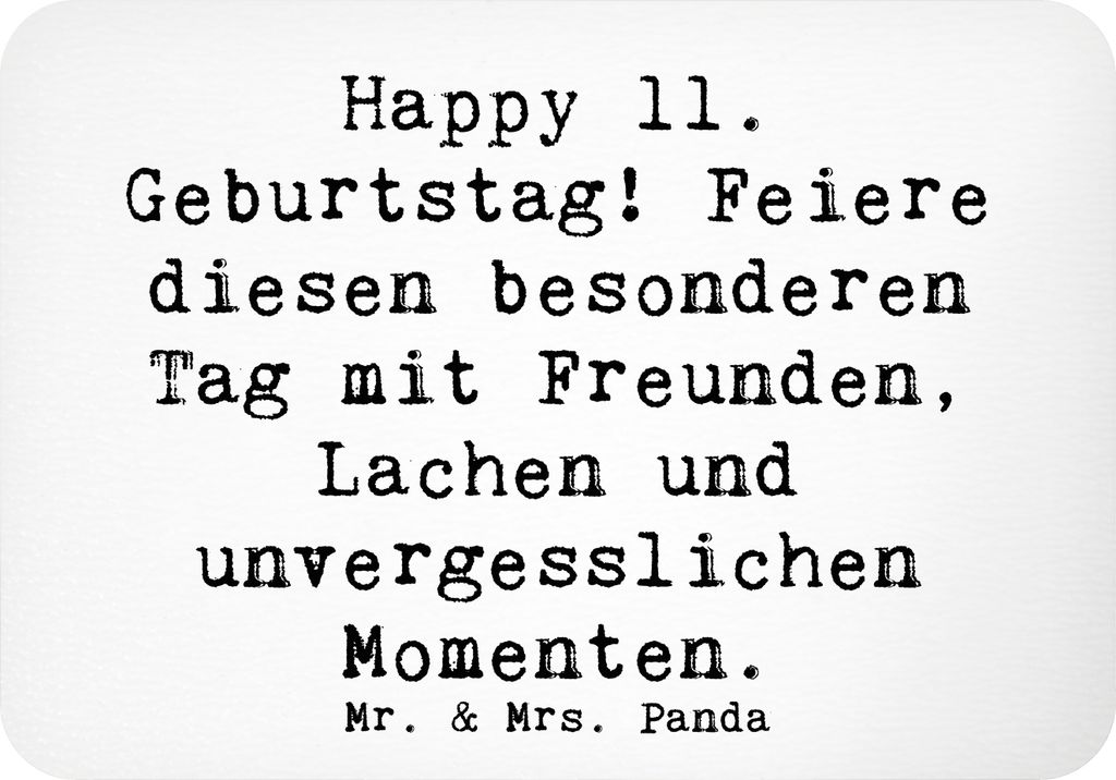 Mr. & Mrs. Panda Kühlschrankmagnet Spruch 11. Geburtstag Freude - Weiß - Geschenk, Kindergeburtstag, holzmagnet, Meilenstein, magnet, whiteboardm...