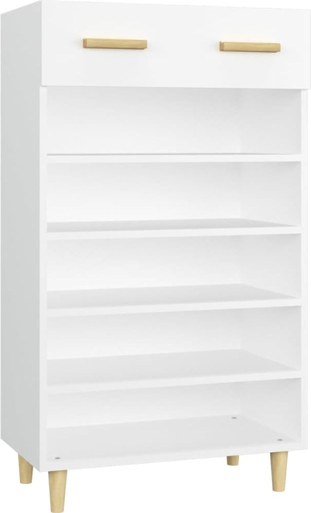vidaXL Scarpiera bianca 60x35x105 cm Materiale a base di Immagine del prodotto 