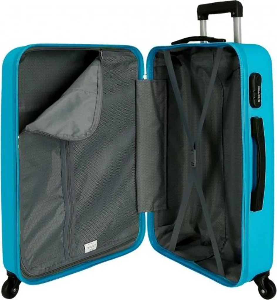 Valise Rigide 56L Roll Road Flex Bleu Clair 65cm - Légère et Résistante