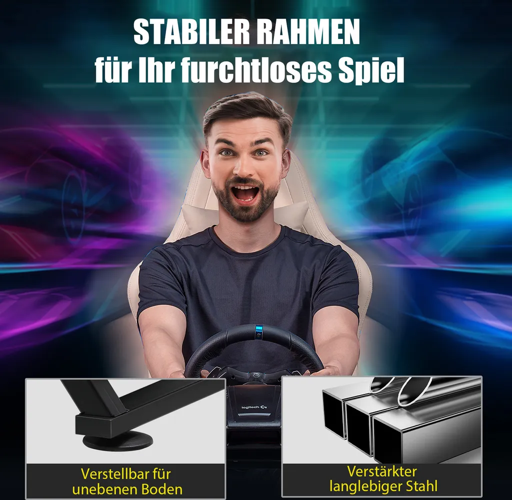 Support de Volant Racing PS4 pour Logitech avec Support de Vitesse Réglable