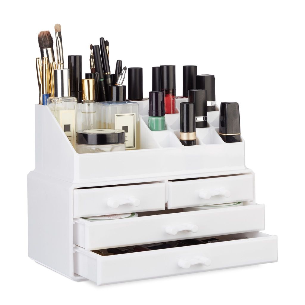 relaxdays Make Up Organizer mit 4 Schubfächern