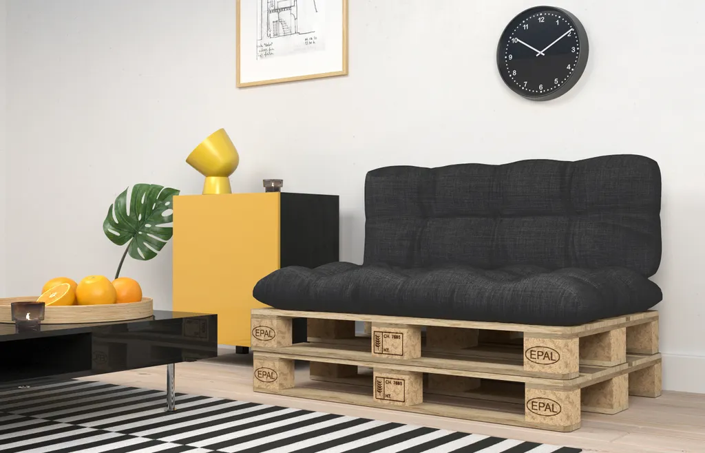 POKAR Palettenkissen 120x60+120x60 Anthrazit