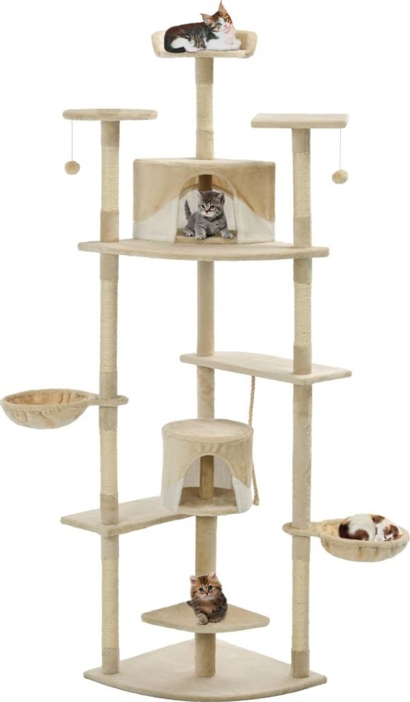 Prolenta Premium Katzen-Kratzbaum Sisal 203 cm Beige und Weiß