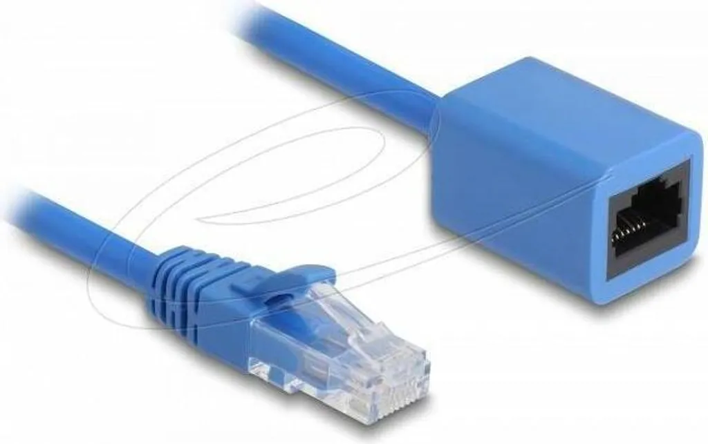 Rallonge Réseau RJ45 Cat.6 Spirale Extensible 1,8m Delock Bleu