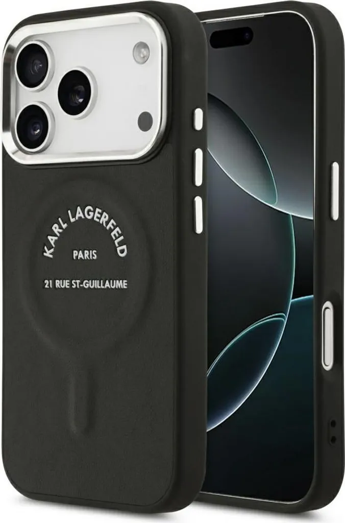 Karl Lagerfeld Custodia iPhone 17 Pro Nero MagSafe Logo RSG PU
