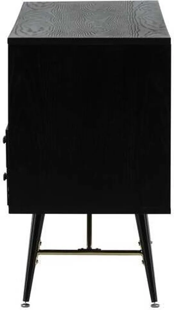 Buffet 160cm Noir et Or avec Finition Luxe - Sideboard Robuste Chic