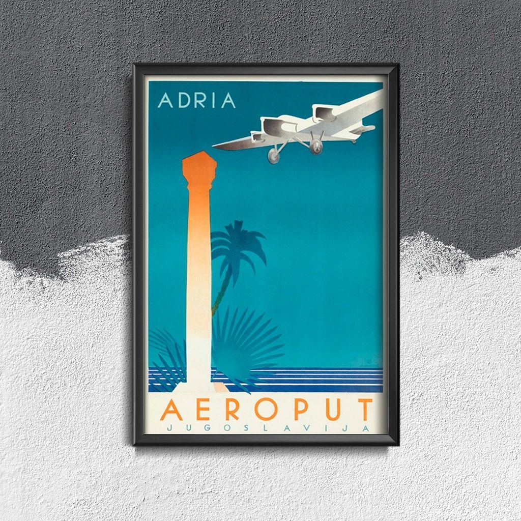 Poster - Canvas - Leinwand - 21 cm x 29,7 cm - Fotoposter - Leinwandkunst - Aeroput Jugoslawien