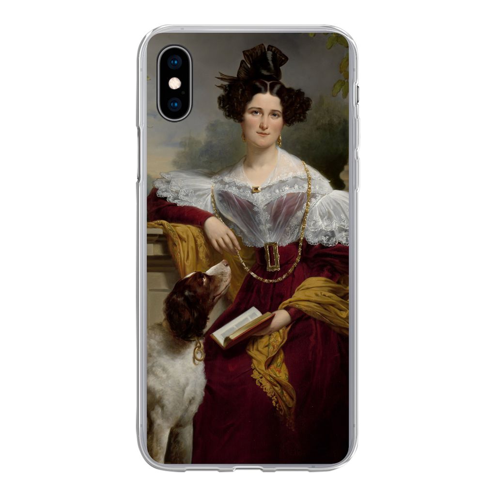 MuchoWow Handyhülle Schutzhülle Hülle für iPhone Xs Porträt von Alida Christina Assink - Gemälde von Jan Adam Kruseman Silikon Softcase Han...