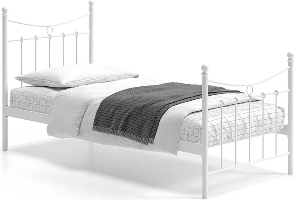 Lit Liza blanc 90x200 avec sommier à lattes robuste et design