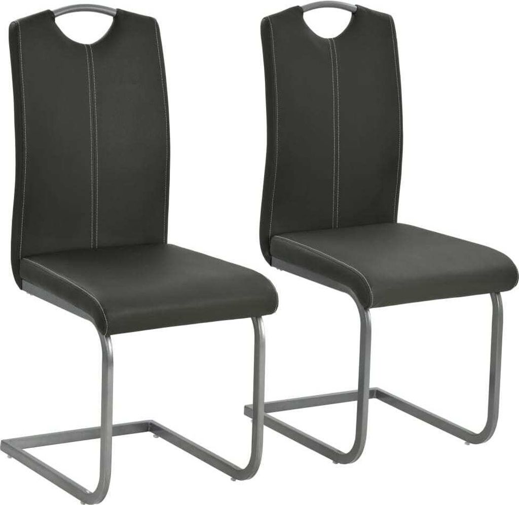 Freischwinger 2 Stk. Grau Kunstleder