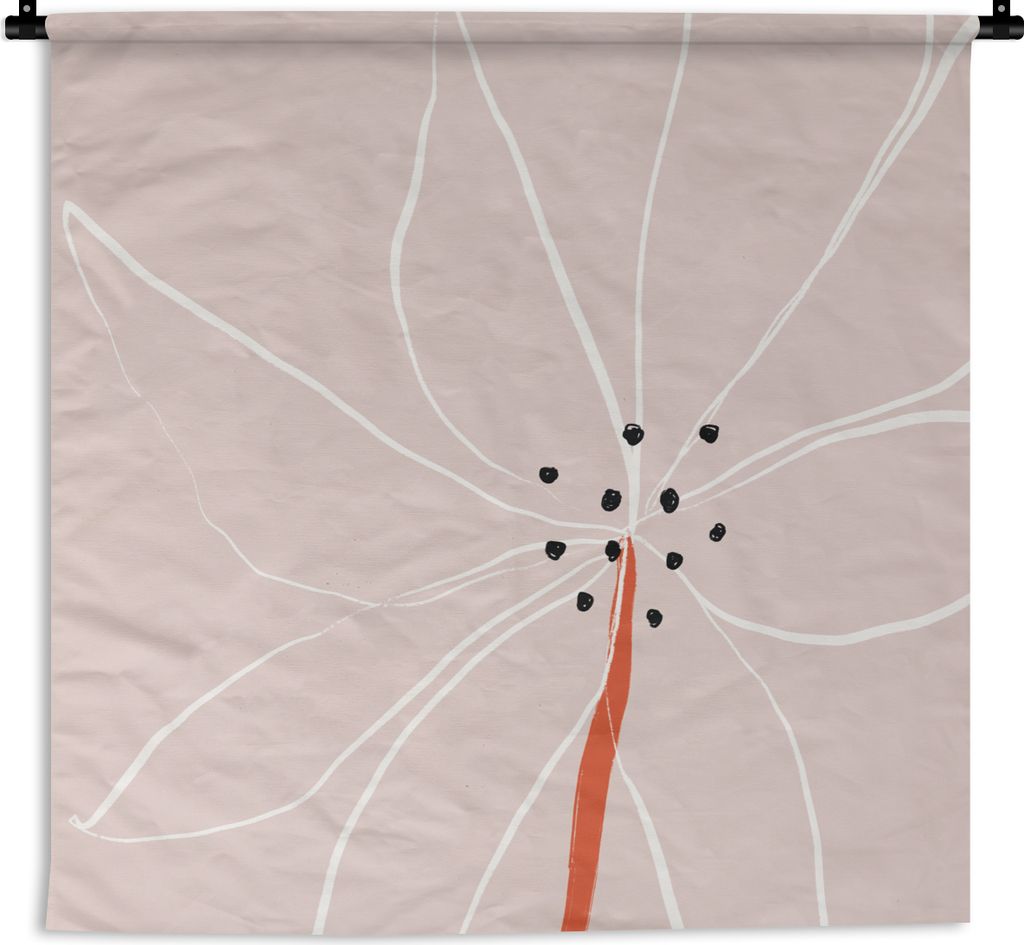 MuchoWow Wandteppich Wandbehang Blumen - Abstrakt - Pastell 120x120 cm Tapisserie Dekoration Wandtuch - Modern - Baumwollgewebe