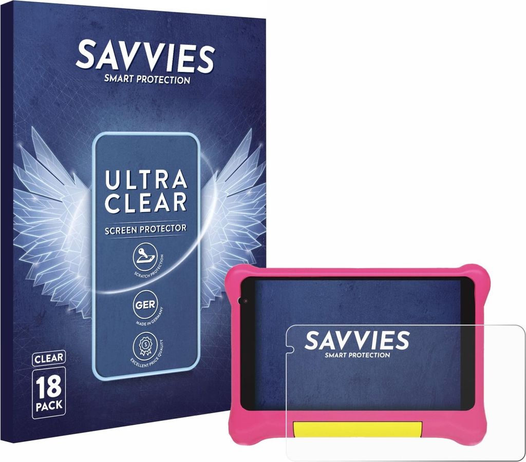 18x Für Happybe Kids Tablet 7" Schutzfolie Savvies Displayschutz Display Schutz Folie Klar Transparent
