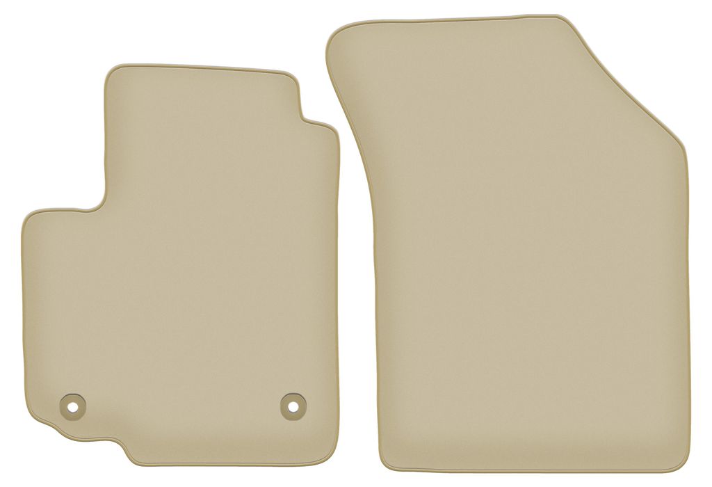 Velours-Fußmatten Vorne PREMIUM beige passend für Suzuki Swift IV (2005-2010, Schrägheck) – mit Befestigungen – passgenau