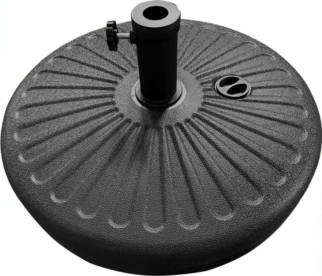 Pied de parasol rond TAREK noir en résine robuste pour votre jardin