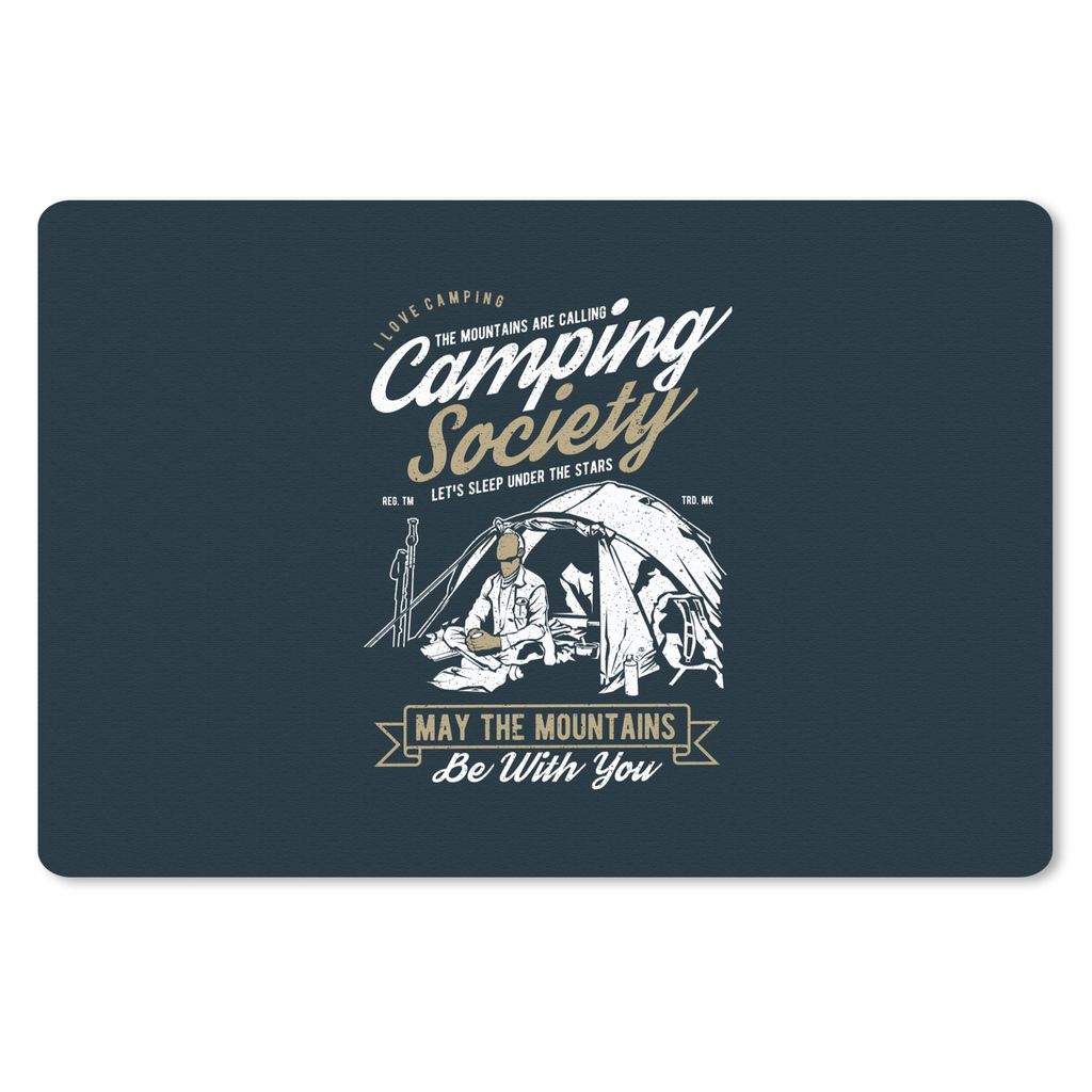 MuchoWow Mauspad Mousepad Zelt - Camping - Vintage 27x18 cm - Mousepads - Maus Mat - Pad - Mausunterlage - Büroartikel - Desk Matten