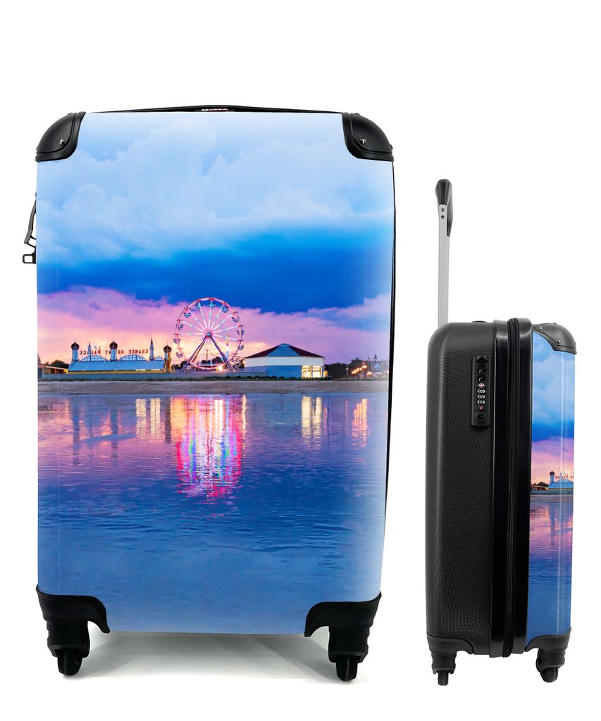 MuchoWow Koffer Handgepäck Trolley Rollkoffer Kleine Reisekoffer mit 4 Rollen - Wolken - Wasser - Party - Cabin Size < 55x40x23 cm & 55x40x20 cm...