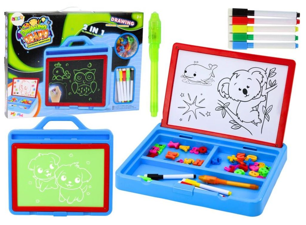 Leantoys Tablica Do Rysowania Malowanie ?wiat?em 2w1 Magnetyczna