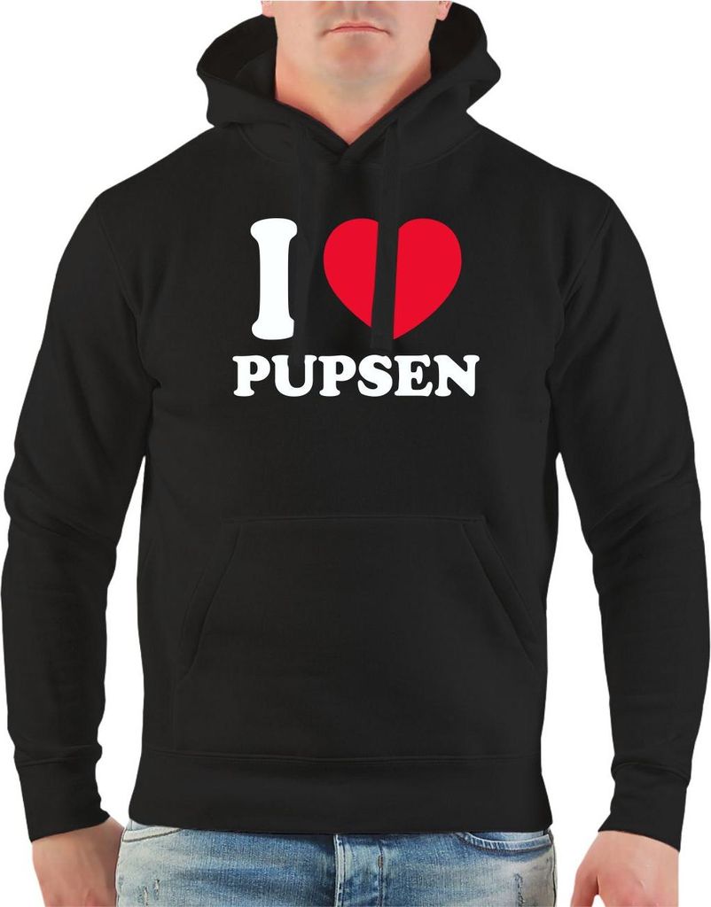 Herren Kapuzenpullover I love Pupsen