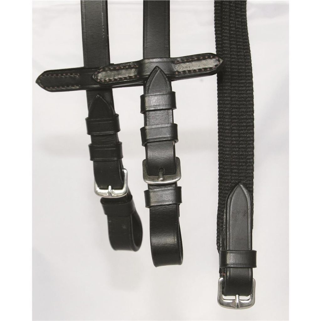 Hans Melzer Zügel Gurt schwarz/silber Warmblut