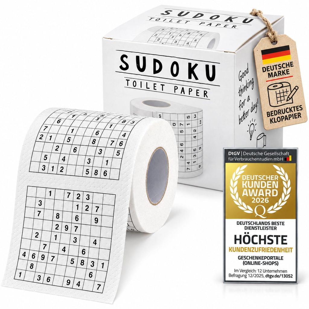 Papier toaletowy Sudoku z nadrukowanymi łamigłówkami | Zdjęcie produktu 