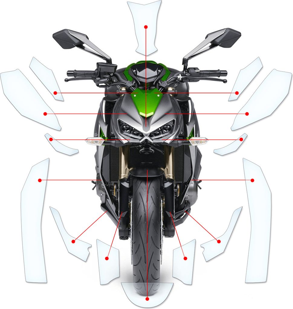 Lackschutzfolie Steinschlagschutz passend für Kawasaki Z1000 2014-2017