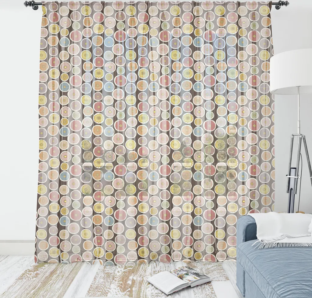 Tapisserie ABAKUHAUS Tournesols Marron Foncé en Satin 210 x 274 cm