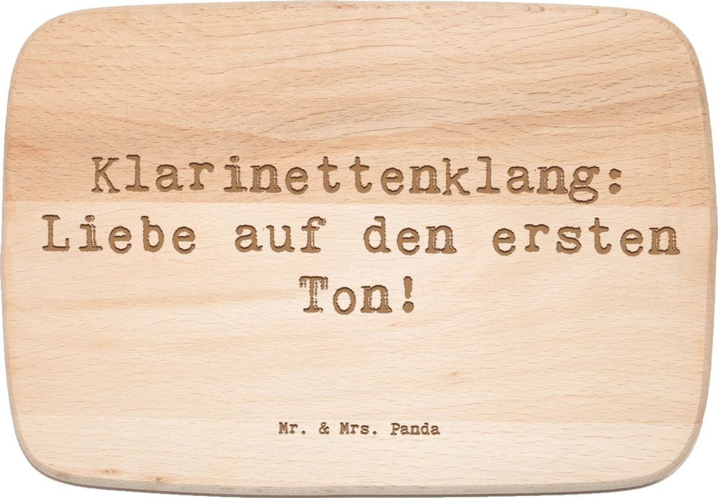 Mr. & Mrs. Panda Schneidebrett Spruch Klarinette Liebe - Transparent - Geschenk, Ensemble, Holzblasinstrument, Leidenschaft, Holzbrett, Musikgesche...