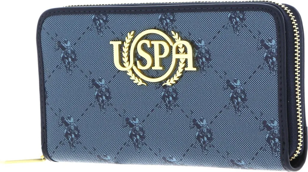 U.S. POLO ASSN. Porte-monnaie Hampton Zip Wallet Blue Bleu Gris Chic