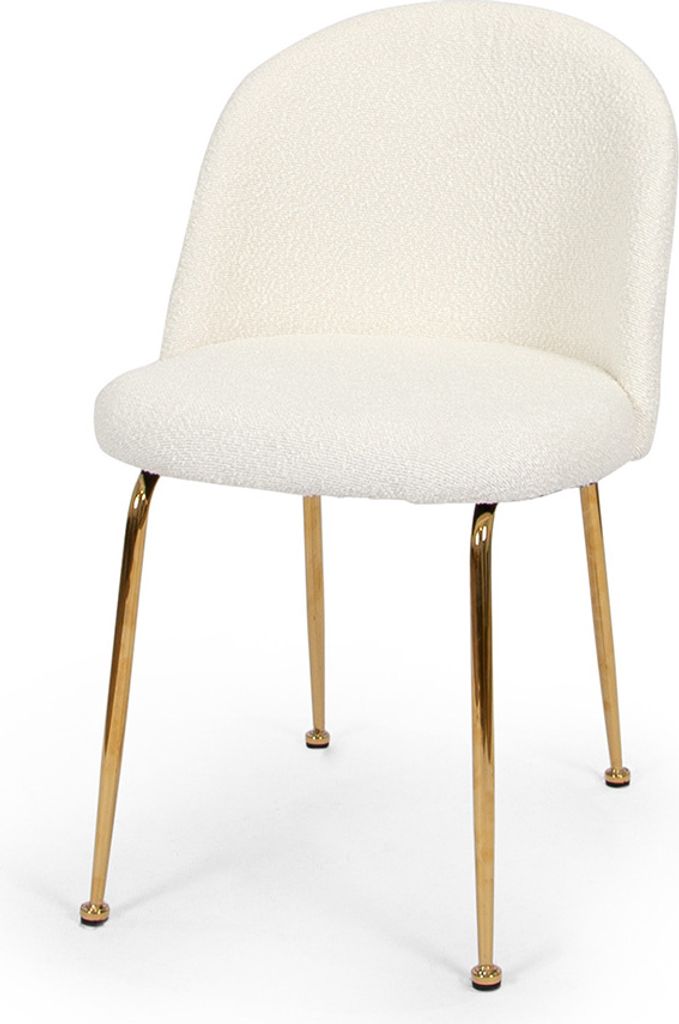 Milton & Oldbrook Bouclé Esszimmerstuhl Luxor Weiß Produktbild 