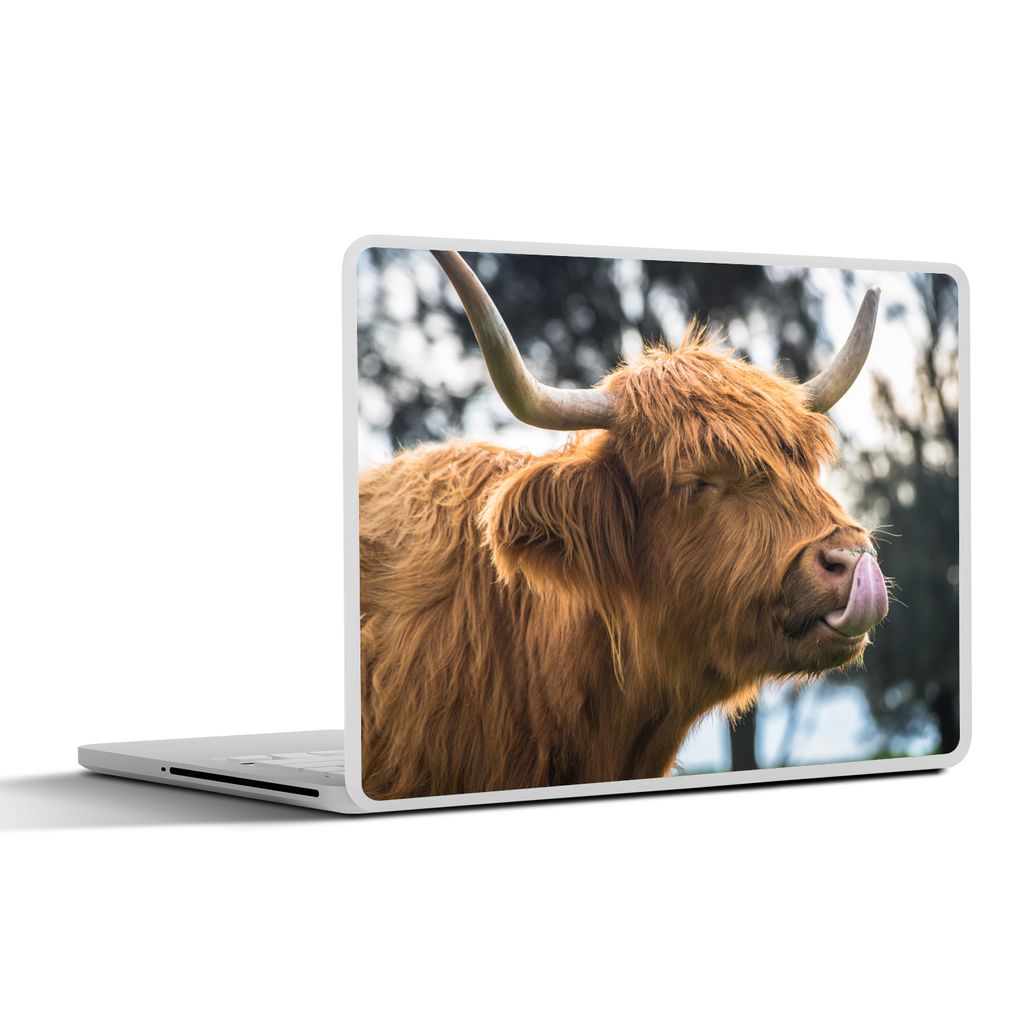 MuchoWow Laptop Aufkleber Sticker Cover Schottischer Highlander - Nase - Baum 30x22 cm - Laptop-Sticker