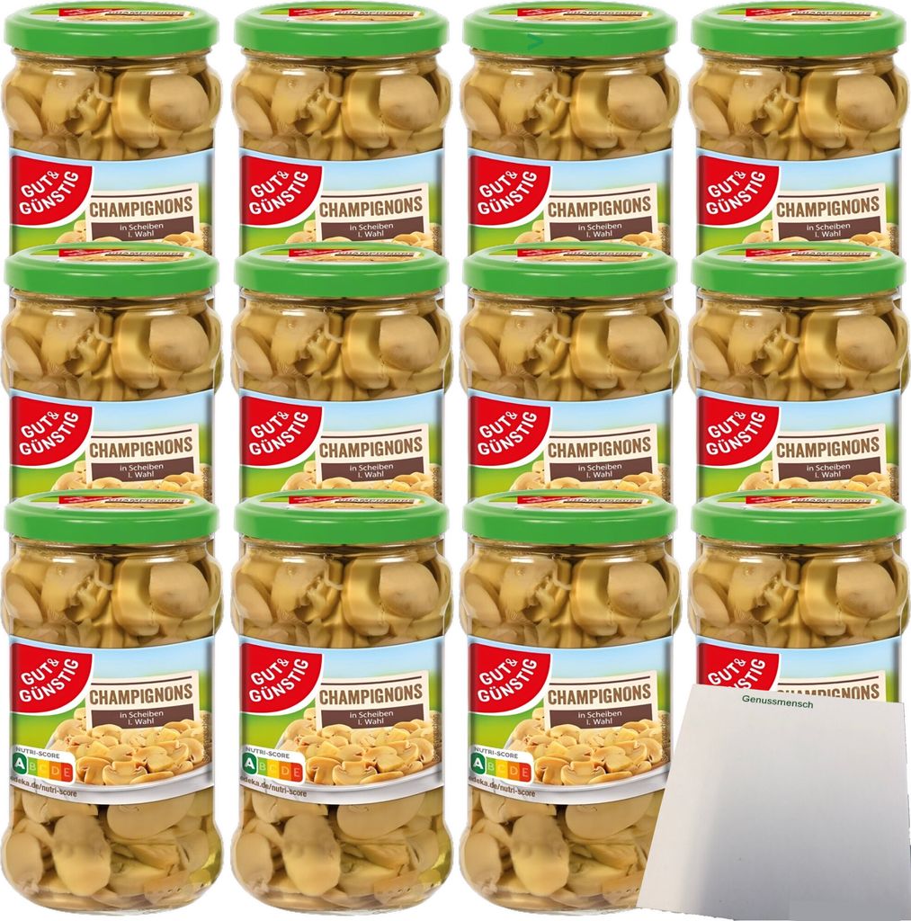 Gut & Günstig Champignons in Scheiben 1 Wahl VPE (12x280g Produktbild 