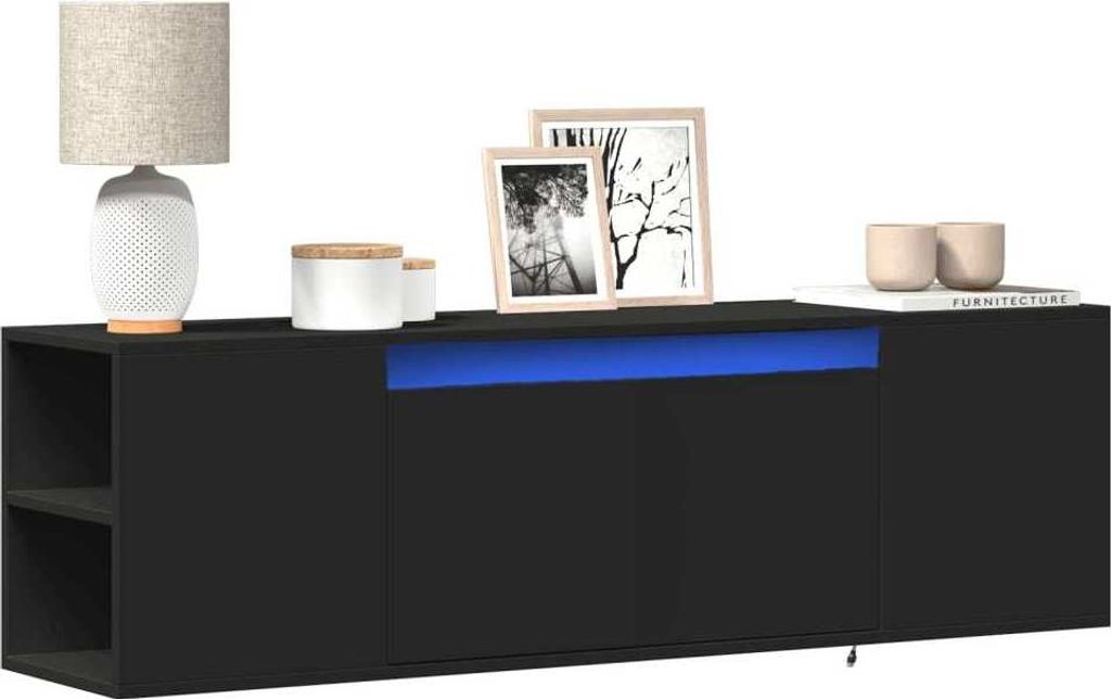 Maison Exclusive - TV-Wandschrank mit LED-Beleuchtung Schwarz 135x31x39,5 cm