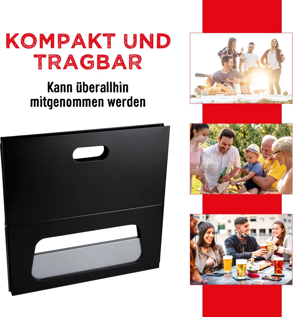 Barbecue de table pour balcon et pique-nique format pliable compact