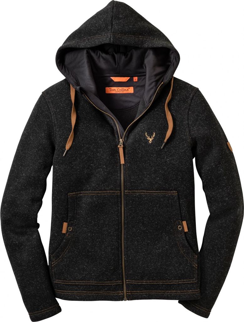 OS Trachten Adisur Strickfleece Jacke Damen (Anthrazit) Größe 46