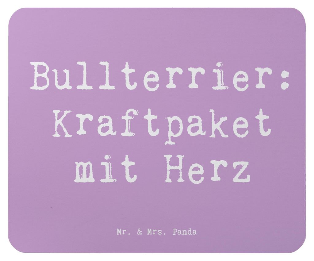 Mr. & Mrs. Panda Mauspad Spruch Bullterrier Kraftpaket - Lavendeltraum - Geschenk, pc, Hundeliebhaber, energiegeladene Hunde, Hunderasse, Mouse Pad...