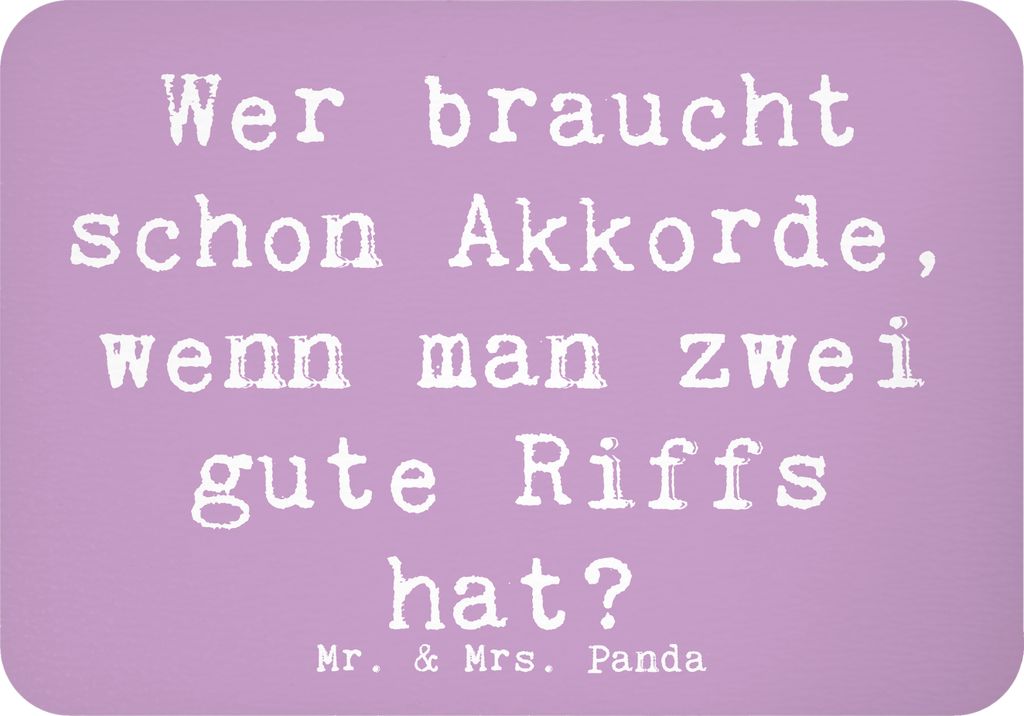 Mr. & Mrs. Panda magnet Spruch E-Gitarre Zwei Riffs - Lavendeltraum - Geschenk, Kühlschrankmagnet, zettelhalter, Musikstil, Dekomagnet, Notizhalte...